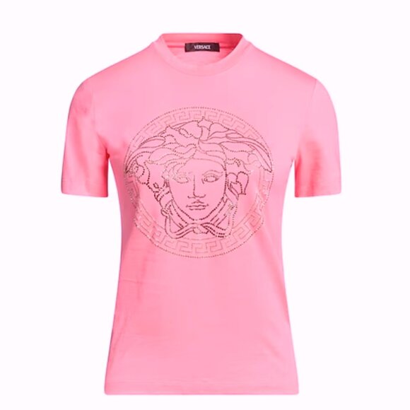 【10MK】NEW $750 Versace Crystal Medusa Head Tee T-Shirt Shirt Size 36